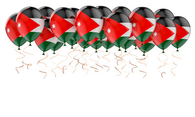 Balloons with Jordanian flag, 3D rendering