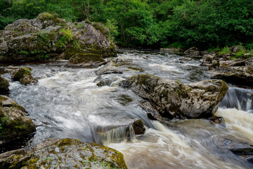 River flowing over rocks in Scotland