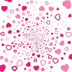 A background with place for your content. Black hole colorful. Abstract background. Hearts geometric, hearts background. Hearts Hipster. Abstract Psychedelic. Endless round tunnel. Valentine's Day.	