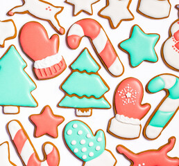 Bright and Cheerful Gingerbread Christmas Cookies background..