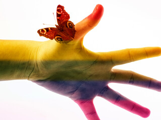 LGBT - butterfly on a hand