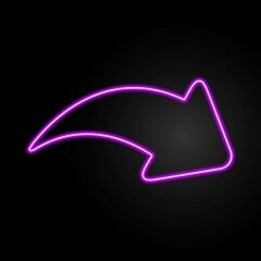 Arrow neon sign, modern glowing banner design, colorful modern design trends on black background. Vector illustration.