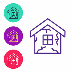 Set line House icon isolated on white background. Insurance concept. Security, safety, protection, protect concept. Set icons colorful. Vector