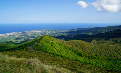 amazing mountain landscape on azores islands