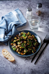 Garlic herbs roasted eggplants