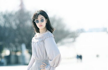 Obraz premium サングラス 女性 