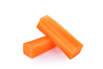 Carrot sticks isolated on white background.