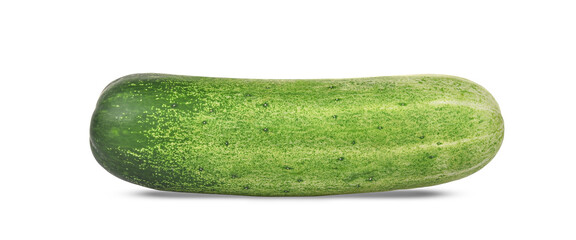 Whole cucumber isolated on white background.