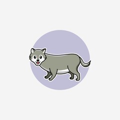 Illustration vector graphic of a wolf. Wolf minimalist style isolated on a white background. Cute animal illustration.