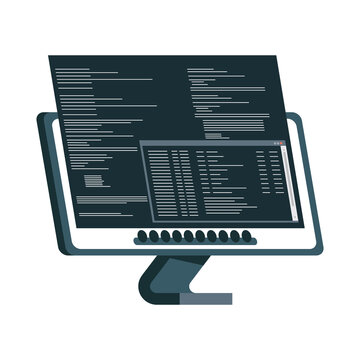 desktop with programming code
