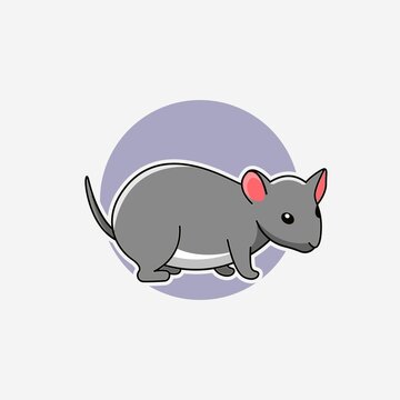 Illustration vector graphic of a rat. Rat minimalist style isolated on a white background. Cute animal illustration.