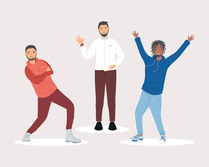 Fototapeta premium group of three male friends