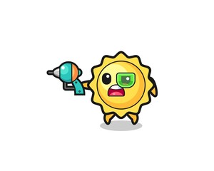 cute sun holding a future gun