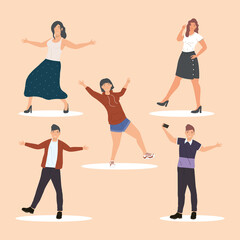 group of five friends