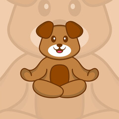 Cute dog cartoon character vector illustration.
