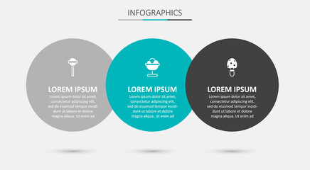 Set Ice cream in the bowl, Lollipop and Fly agaric mushroom. Business infographic template. Vector