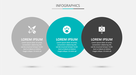 Set Paw search, Crossed bullet with arrow and Target sport. Business infographic template. Vector