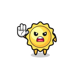 sun character doing stop gesture