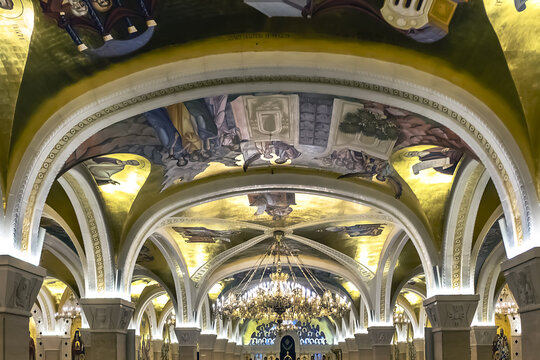 Underground Crypt of Saint Sava Orthodox Church ("The Temple of Saint Sava"). Belgrade, Serbia. October 14, 2019.