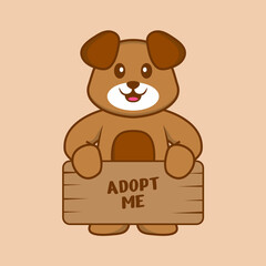 Cute dog cartoon character vector illustration.