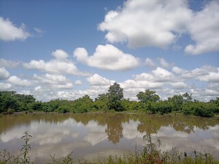 clouds over the river