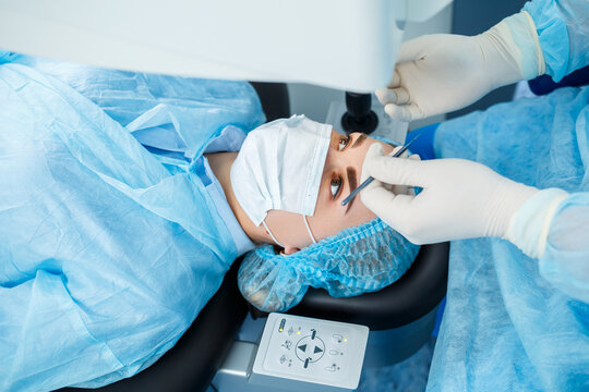 Professional medicine eye correction. Laser eye medical correction.