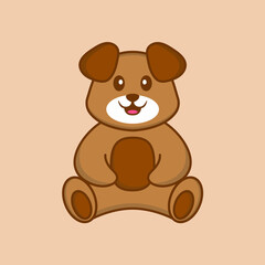 Cute dog cartoon character vector illustration.