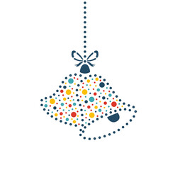 Christmas ornaments in the shape of bells. Christmas symbol.