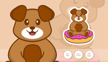 Fototapeta premium Hand drawn illustration of Cute dog. Cartoon character concept - Stickers