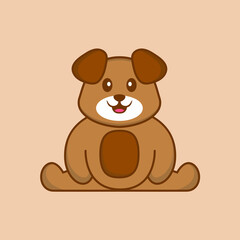 Cute dog cartoon character vector illustration.