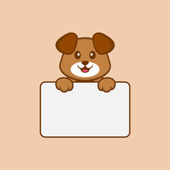 Cute dog cartoon character vector illustration.
