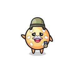 cute sesame ball as veteran cartoon
