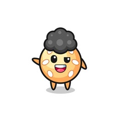 Naklejka premium sesame ball character as the afro boy