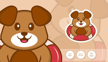 Obraz na płótnie Canvas Hand drawn illustration of Cute dog. Cartoon character concept - Stickers