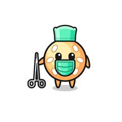 Obraz na płótnie Canvas surgeon sesame ball mascot character