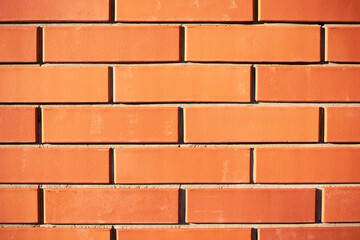 Red orange brick wall for background texture