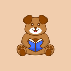 Cute dog cartoon character vector illustration.