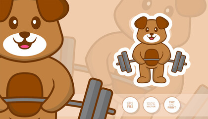 Hand drawn illustration of Cute dog. Cartoon character concept - Stickers