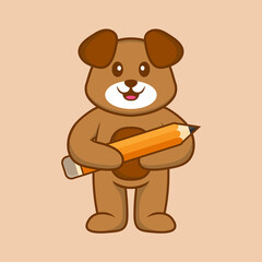 Cute dog cartoon character vector illustration.