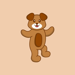 Cute dog cartoon character vector illustration.
