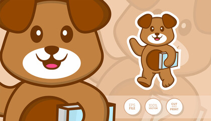 Hand drawn illustration of Cute dog. Cartoon character concept - Stickers
