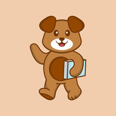 Cute dog cartoon character vector illustration.