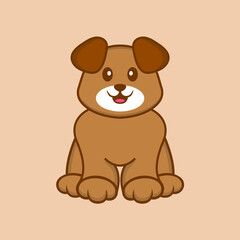 Cute dog cartoon character vector illustration.