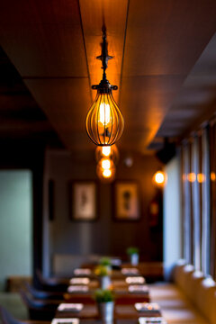 Restaurant lighting. Interior design