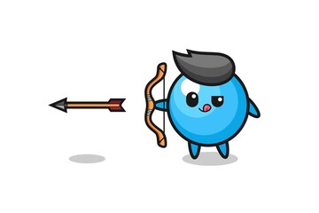 illustration of gum ball character doing archery