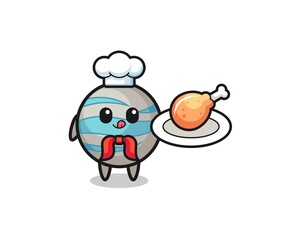 planet fried chicken chef cartoon character