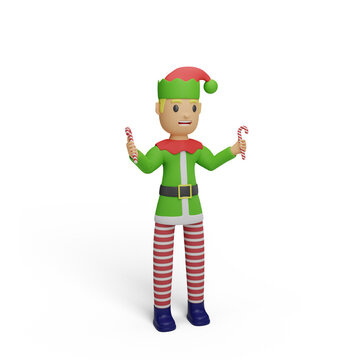 santa elves character with christmas and new year concept