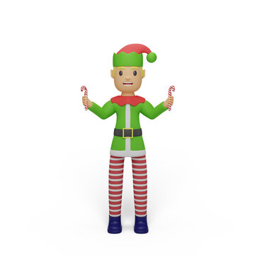 santa elves character with christmas and new year concept