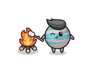 planet character is burning marshmallow