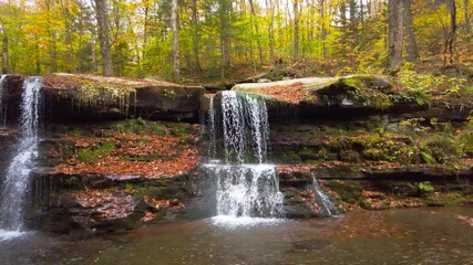 Diamond Notch Falls in Catskill Mountains, New York. West Kill Falls or also called Diamond Notch Falls, is located in the eastern part of the Catskill Mountains and in the town of West Kill.